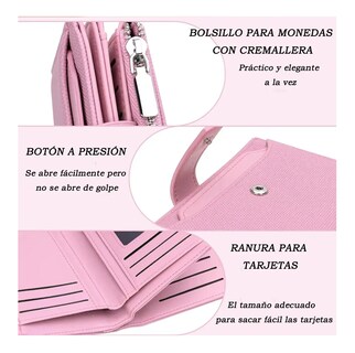 Foto 2 | Foto 2 | Cartera Billetera De Gran Capacidad Para Mujer Rosa