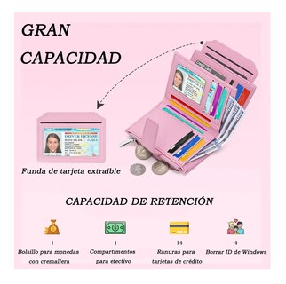 Foto 3 | Foto 3 | Cartera Billetera De Gran Capacidad Para Mujer Rosa