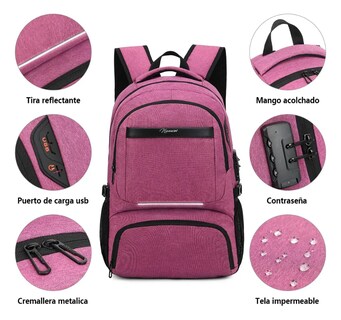 Foto 4 | Foto 4 | Mochila De Almuerzo Antirrobo Impermeable Xtellar Modelo Rosa