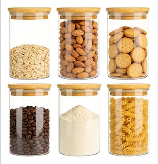 Foto 1 | Foto 1 | 6 Frascos De Vidrio Con Tapa Recipientes Herméticos 1 Litro Xtellar Modelo Transparente