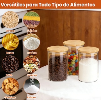 Foto 3 | Foto 3 | 6 Frascos De Vidrio Con Tapa Recipientes Herméticos 1 Litro Xtellar Modelo Transparente