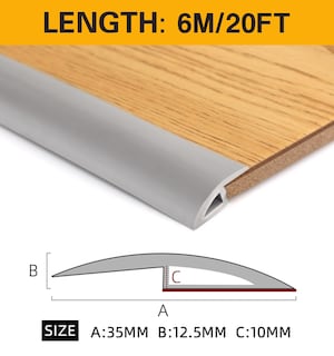 Foto 2 | Foto 2 | Bandeja Para Bordes De Piso Alfombra Y Piso 20 Pies Gris - Venta Internacional.