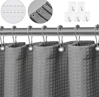 Foto 2 | Foto 2 | Cortina De Baño Tejido Gofre Modelo Gris