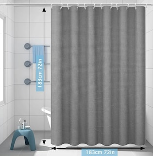 Foto 4 | Foto 4 | Cortina De Baño Tejido Gofre Modelo Gris