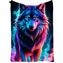 Cobija con Estampado de Lobo