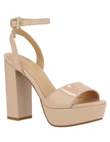 Sandalia De Tacón Casual Westies Beige Sintético Para Mujer