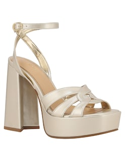 Foto 1 | Foto 1 | Sandalia De Tacón Casual Westies Dorado Sintético Para Mujer