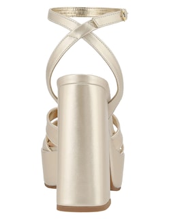 Foto 3 | Foto 3 | Sandalia De Tacón Casual Westies Dorado Sintético Para Mujer