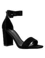 Sandalia De Tacón Casual Westies Negro Sintético Para Mujer