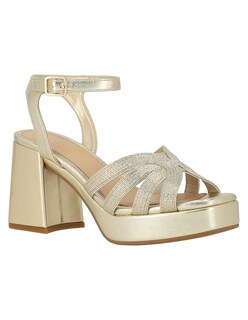 Foto 1 | Foto 1 | Sandalia De Tacón Casual Westies Dorado Sintético Para Mujer