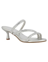 Sandalia De Tacón Casual Westies Plateado Textil Para Mujer