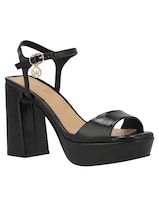 Sandalia De Tacón Casual Westies Negro Sintetico Para Mujer