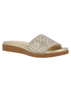 Foto 1 | Foto 1 | Sandalia Casual Westies Dorado Textil Para Mujer