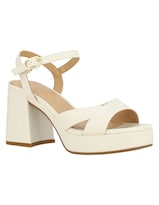 Sandalia De Tacón Casual Westies Beige Sintético Para Mujer