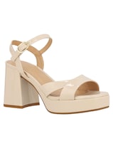 Sandalia De Tacón Casual Westies Beige Sintético Para Mujer