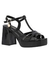 Sandalia De Tacón Casual Westies Negro Sintético Para Mujer