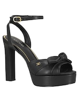 Sandalia De Tacón Casual Westies Negro Sintetico Para Mujer