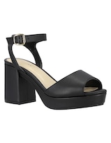 Sandalia De Tacón Casual Westies Negro Sintetico Para Mujer