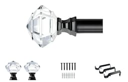 Barra De Cortina Retráctil Ajustable Modelo Negro