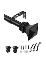 Barra De Cortina Retráctil Telescópica Modelo Negro