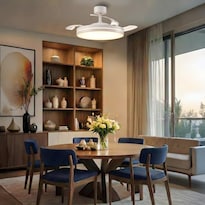 Ventilador de Techo Mil Luces Led Torbellino II Blanco 106cm con Aspas Retráctiles y Anillo Luminoso