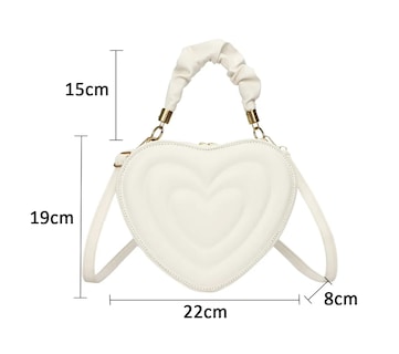 Foto 4 | Foto 4 | Bolso De Forma De Corazón De Mano Para Mujer Blanco