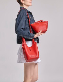 Foto 7 | Foto 7 | Bolsa Tote Westies Hbatenaswe Rojo Sintetico Para Mujer