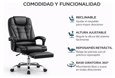 Foto 4 | Foto 4 | Silla Ejecutiva Ergonómica Modelo Negro
