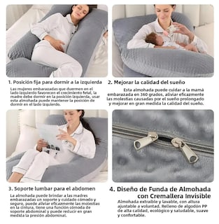 Foto 3 | Foto 3 | Almohada De Embarazo En Forma De U Modelo Gris
