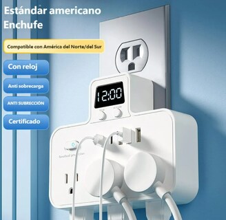 Foto 4 | Foto 4 | Multicontacto De Pared 11 En 1 Con Usb Modelo Blanco