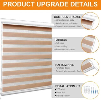 Foto 3 | Foto 3 | Persiana Enrollable Doble Capa Zebra Modelo Café