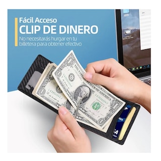 Foto 3 | Foto 3 | Cartera Tarjetera Con Clip Billetes Para Hombre Negro