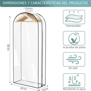 Foto 3 | Foto 3 | Set Fundas Para Ropa Colgantes Modelo Transparente