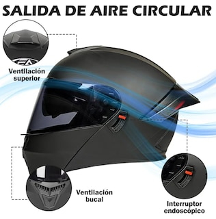 Foto 4 | Foto 4 | Casco Modular Abatible Con Luz Led Modelo Negro