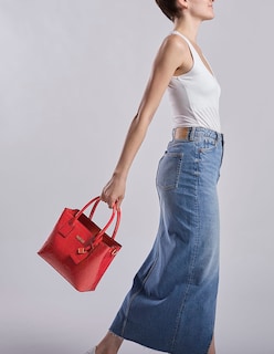 Foto 7 | Foto 7 | Bolsa Satchel Westies Hbzuazua3we Rojo Sintetico Para Mujer