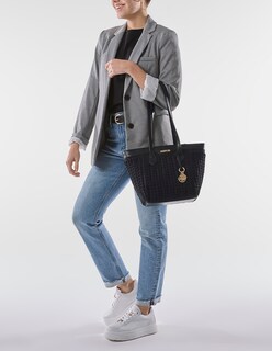 Foto 6 | Foto 6 | Bolsa Satchel Westies Hbtrecuwe Negro Textil Para Mujer