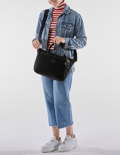 Foto 6 | Foto 6 | Bolsa Satchel Westies Hbaitna4we Negro Textil Para Mujer