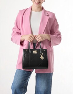 Foto 7 | Foto 7 | Bolsa Satchel Westies Hbkaena2we Negro Sintetico Para Mujer
