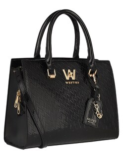 Foto 1 | Foto 1 | Bolsa Satchel Westies Hbcerberus3we Negro Charol Piel Para Mujer