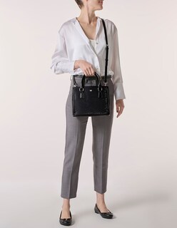 Foto 6 | Foto 6 | Bolsa Satchel Westies Hbsilvia2we Negro Textil Para Mujer