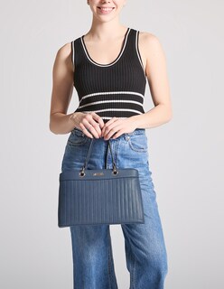 Foto 7 | Foto 7 | Bolsa Satchel Westies Hbrahulwe Azul Sintetico Para Mujer