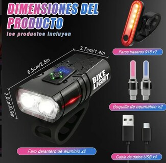 Foto 4 | Foto 4 | Set 10 Luces Para Bicicleta Recargables Modelo Multicolor