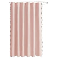 Cortina De Baño De Lino Premium Impermeable Modelo Rosa