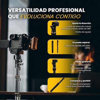 Foto 5 | Foto 5 | Tripié Profesional Livlux Tp01 De Aluminio Ajustable 2.1 M Con Funda Para Iluminación Cámaras Y Estudio Fotográfico