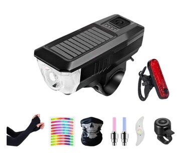 Foto 1 | Foto 1 | Kit Luces Para Bicicleta Solar 9 En 1 Modelo Multicolor