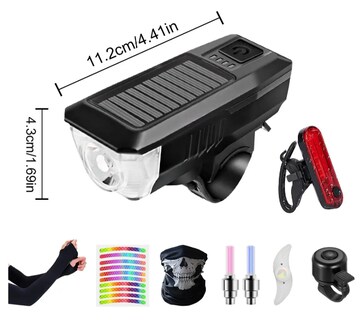 Foto 3 | Foto 3 | Kit Luces Para Bicicleta Solar 9 En 1 Modelo Multicolor