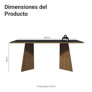 Foto 3 | Foto 3 | Mesa De Comedor Madesa 5388 Rectangular Marrón/negro