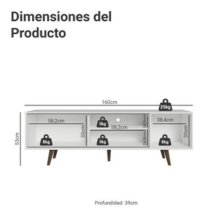 Foto 3 | Foto 3 | Mueble Mesa Para Tv Rack Madesa Torino Hasta 80'' Blanco