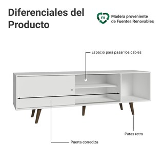 Foto 4 | Foto 4 | Mueble Mesa Para Tv Rack Madesa Torino Hasta 80'' Blanco