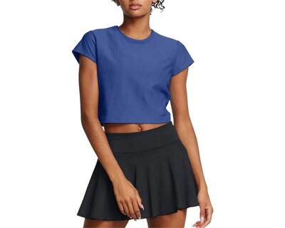 Foto 1 | Foto 1 | Playera Fitness Under Armour Meridian Rib Baby Azul Mujer 13